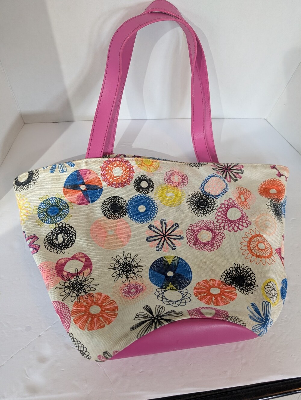 Kate Spade Saturday Canvas Tote Bag in Pink Multi- 10 X 17 - Picture 4 of 5